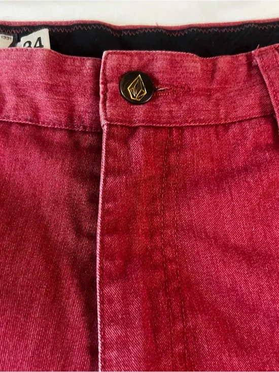 Volcom Men’s Red Casual Shorts Size 34 Chino Skate Summer - Picture 6 of 7